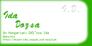 ida dozsa business card